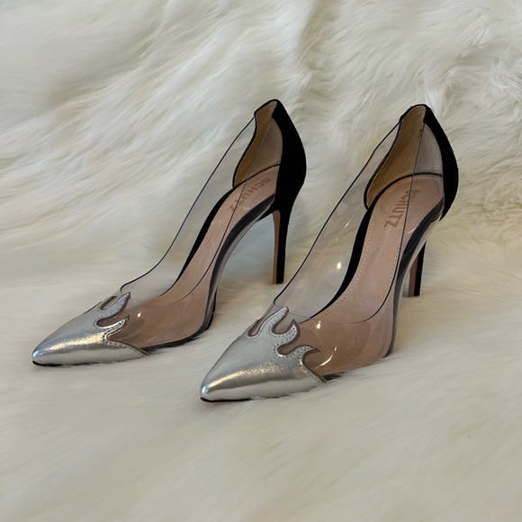 Schutz Suede and PVC Fire Heels - Size 6 - Picture 3 of 8
